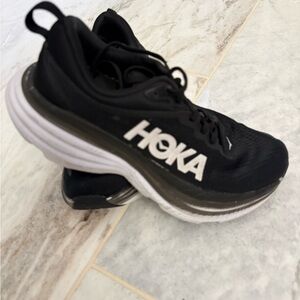 Hoka Black and White Athletic Shoes